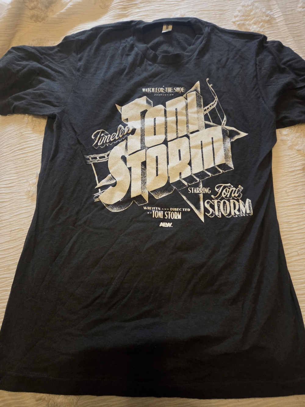 AEW RARE Mens Gray Graphic 'Timeless Toni Storm' Crew Neck Tee